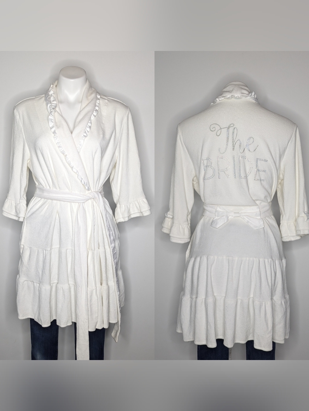 Betsey Johnson White The Bride Terrycloth Wedding Robe L